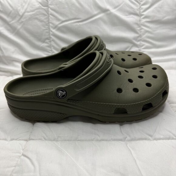 Crocs Unisex-Adult Classic Clogs Slip On Men 10 Women 12 Army Green Lightweight - Picture 4 of 8